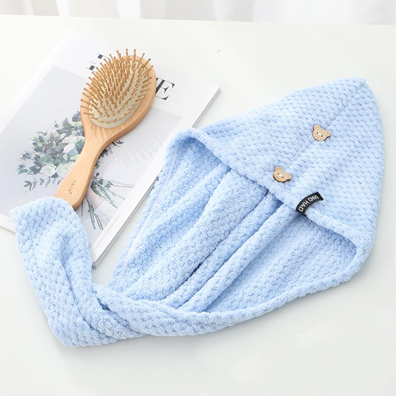 High-Density Verdikte Droog Haar Cap Droog Haar Handdoek Absorberende Douche Cap Ananas Rooster Coral Fleece Handdoek Wrap tulband: bule
