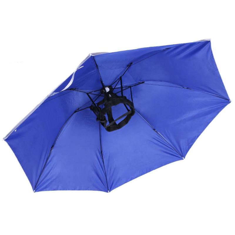 Foldbart hoved paraply hat fiskeri hætter anti-regn anti-uv udendørs bærbar rejse vandreture strand fiskeredskaber pesca regn gear
