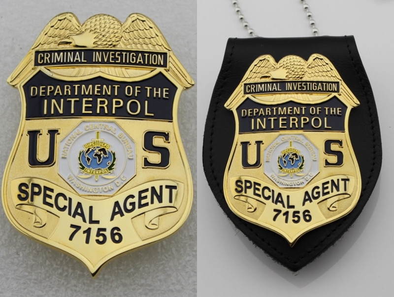 Klassieke Strafrechtelijk onderzoek Afdeling van de Interpol Special Agent Replica Movie Prop Shirt Revers Pin Badge Kerstcadeau