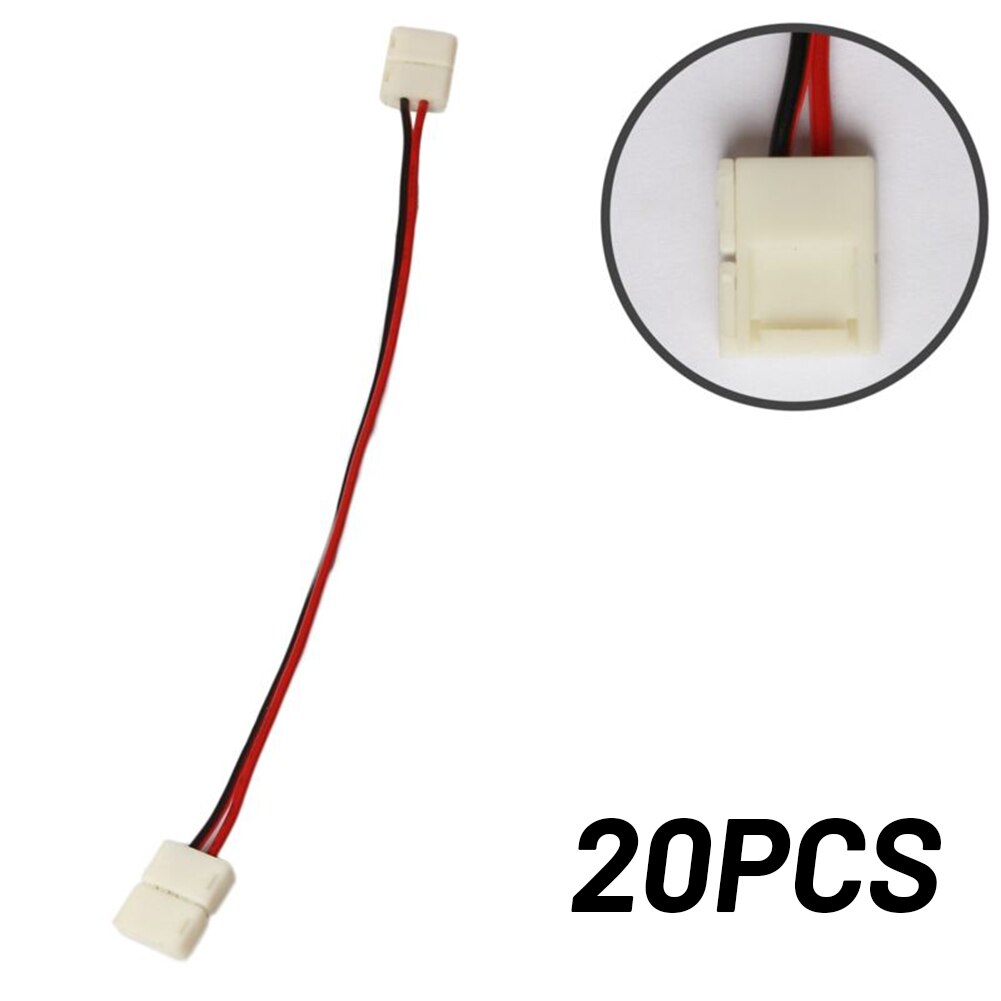 20PCS PCB To PCB Connector Adapter For 3528 2 Pin Single Colour LED Strips LED Lights Strip 2 Pin Connector Wire