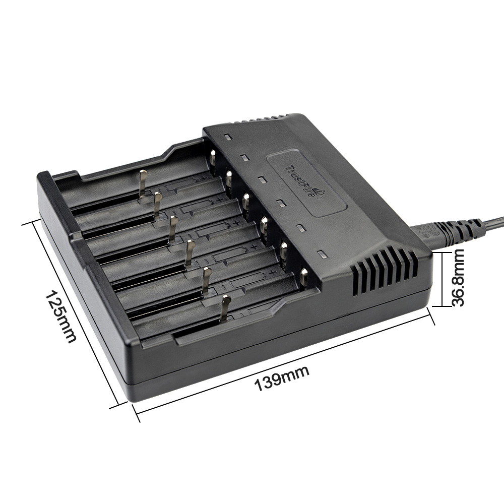 TrustFire TR-012 18650 Battery Charger Universial Charger 6 Slots for Li-ion IMR LiFePO4 10440 14500 16340 18350 18500 Batteries