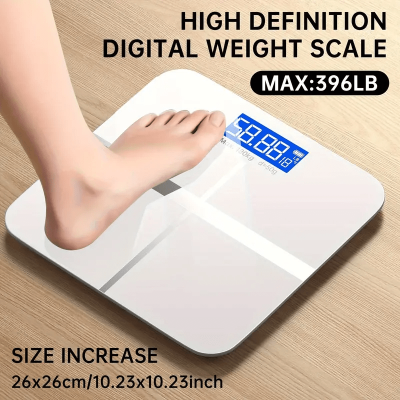 Hd digitale weegschaal - capaciteit van 396 lb, LCD-scherm met temperatuurweergave, weegschaal voor gewichtsbeheer | Moderne schaal | Duurzame schaal