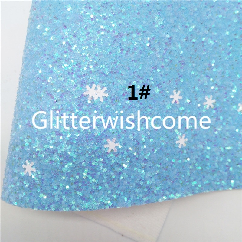 Glitterwishcome 21 x 29cm a4 storlek julglitter, snöflinga på tjocka glittertygslakan för rosetter , gm918b