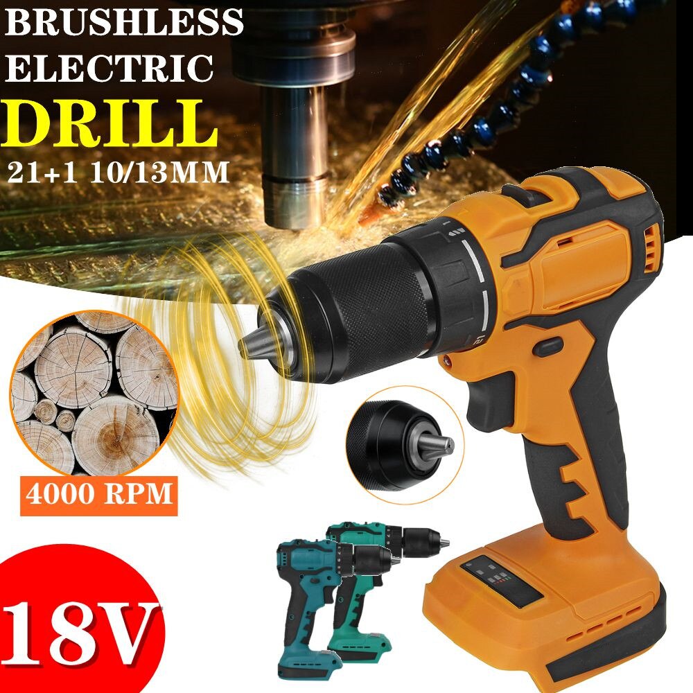 13mm 90NM 2 Speed Cordless Brushless Electric Drill Rechargeable Screwdriver Wireless Power Driver Tools for Makita Battery