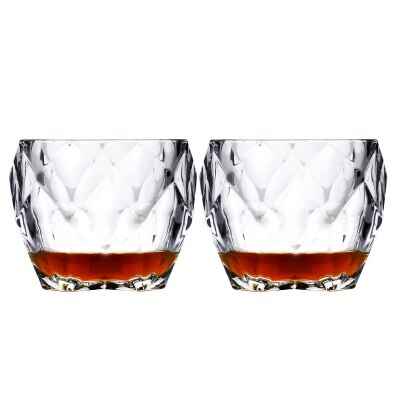 Salloping hest whisky briller diamant skåret whisky prisme krystal gammeldags glas vodka tumbler chivas vin kop: 2 stk