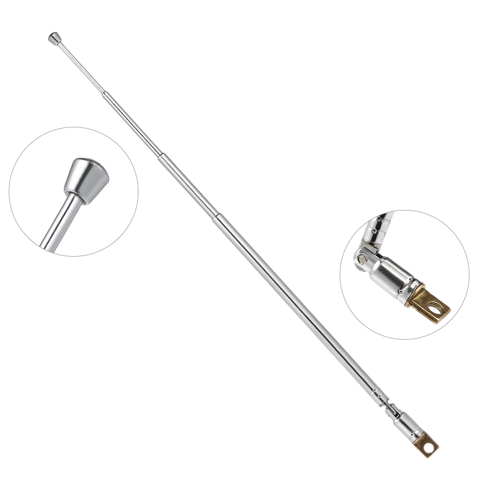 Teleskopisk fm radio antenne 4 sektioner forkromning kobber antenne 360 graders drejelig