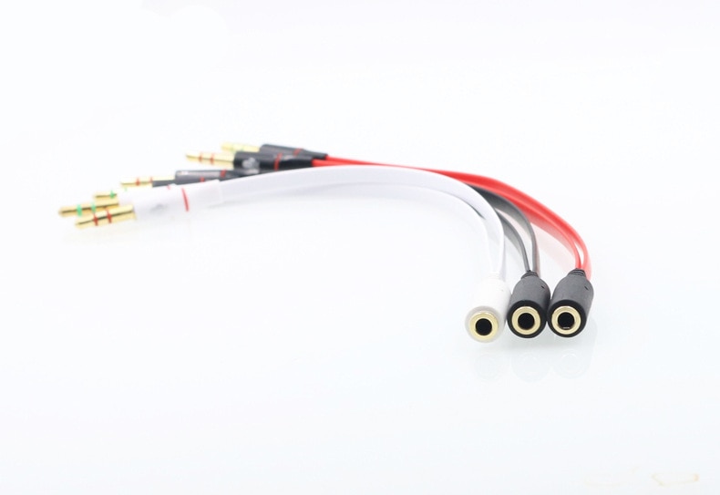 3.5 Plug 1 Female to 2 Male Y Splitter Earphone Audio Cables Headphone transducer combo adapter splitter for headset microphone