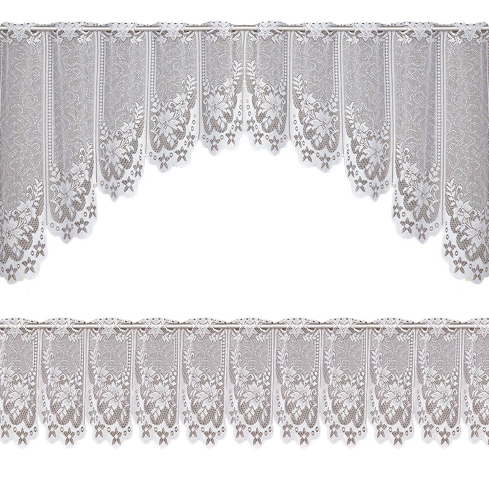 mode 2 STUKS Kant Koffie Cafe Venster Tier Gordijn Set Keuken Eetkamer Home Decor Lot 11.7: E