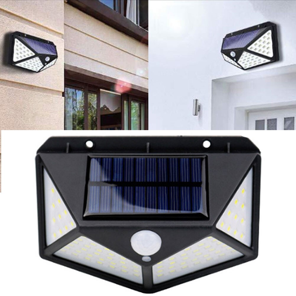 Solar Verlichting Outdoor Wandlamp Aangedreven Draadloze 100 Led Waterdichte Sensor Security Afstandsbediening Solar Led Light Outdoor