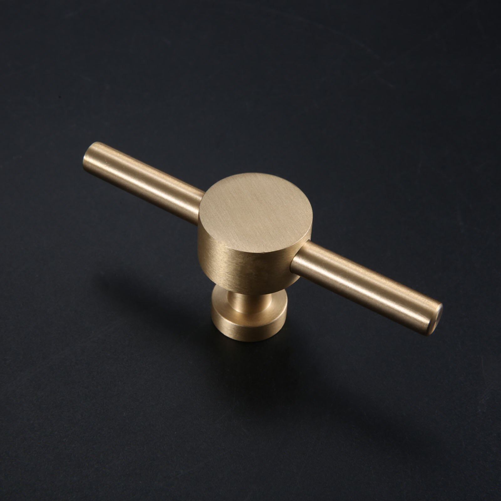 T Bar Knob Pure Copper Pull Handle with screw 90mm long Brushed Brass Golden Single Hole Door Cupboard Cabinet Drawer fitting