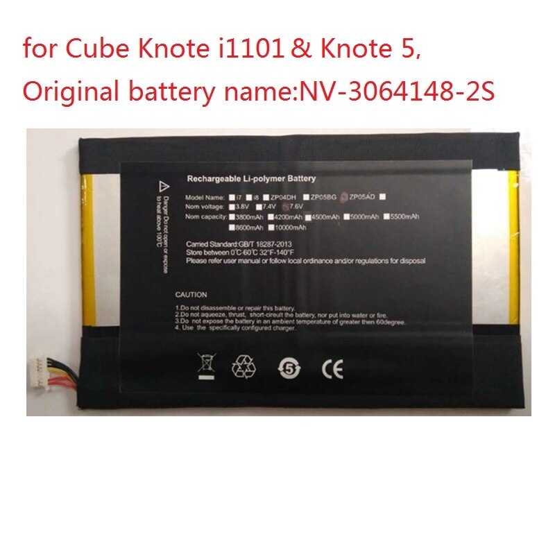 New battery for cube node  i1101,5,i1302 x, x pro ,i1301 8,10,  go li-polymer 7,4 v/7,6 v nv -3064148-2s,2871185-2s, nv -3064148-2s