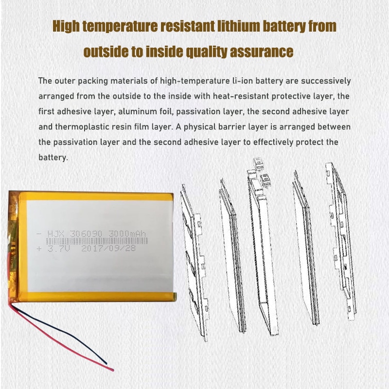 3,7 V 3000mah 306090 Lithium-Polymer akku Für Tablette Handy, Mobiltelefon Energie Bluetooth Headset MP3 MP4 MP5 GPS PSP Mitte
