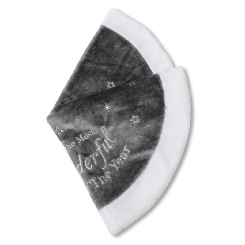 90cm Fleece Kerstboom Rok Borduren Korte Fluwelen Tapijt Mat Kerst Kerstboom Voet Cover Tapijt Voor Thuis jaar