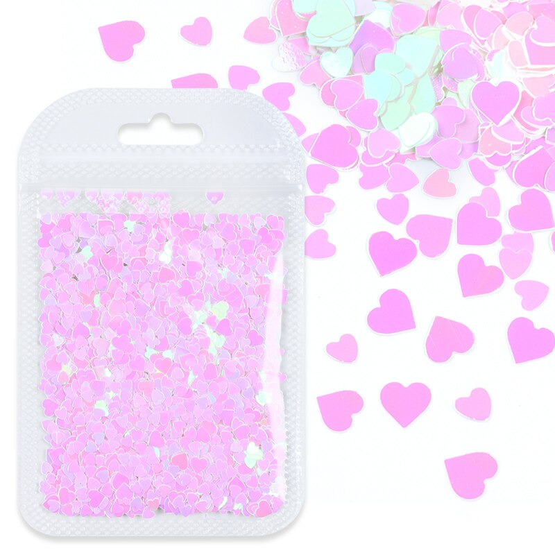 Mermaid 3D Liefde Hart Nail Pailletten Voor Manicure Sparkly Iriserende Glitter Flakes Nagel Charmes Diy Lente Zomer Polish: RYAX-2