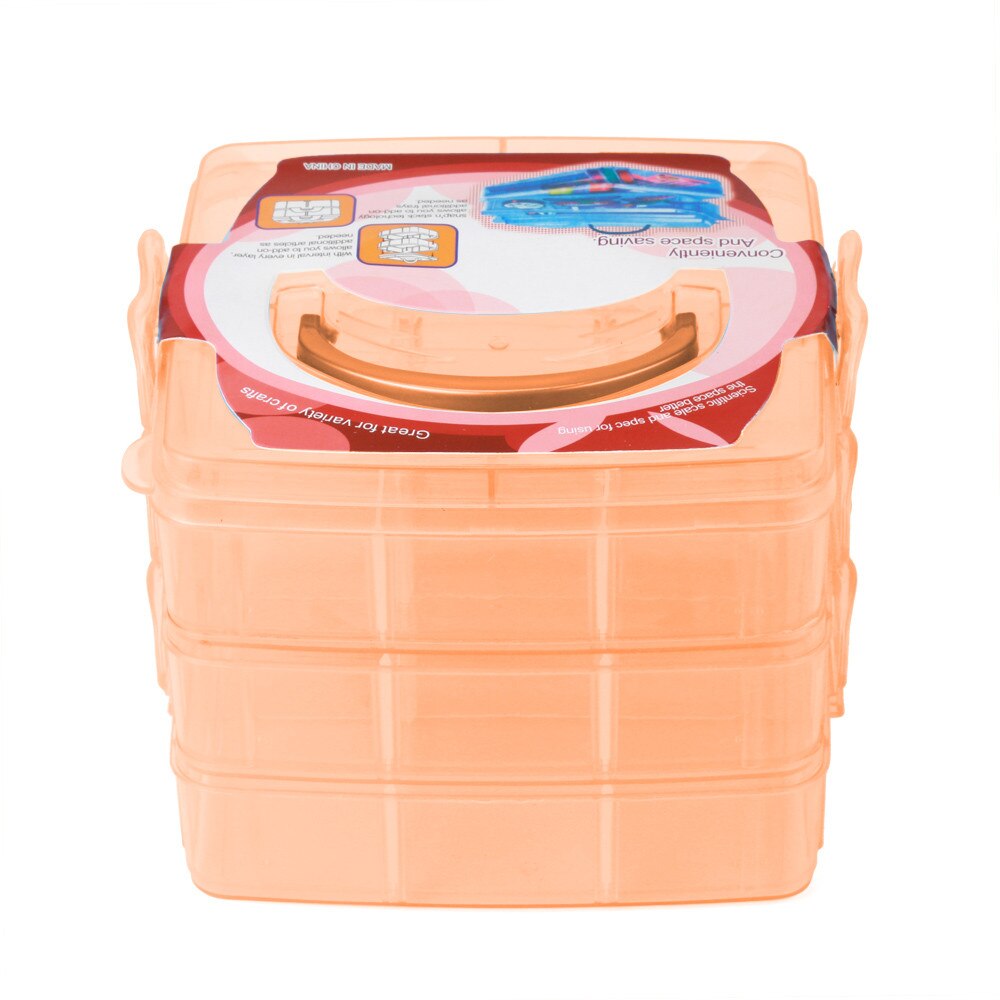 25# Multi-compartment Jewelry Bead Storage Box Clear Plastic Organizer With Handle Large-capacity Multifunctional container