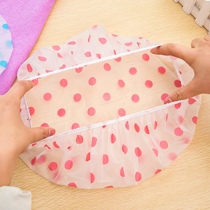 1pcs Shower Caps Waterproof Bathing Cap Hair-Salon Elastic Shower Caps Reusable Clear Hair Bathroom Products Random Colour