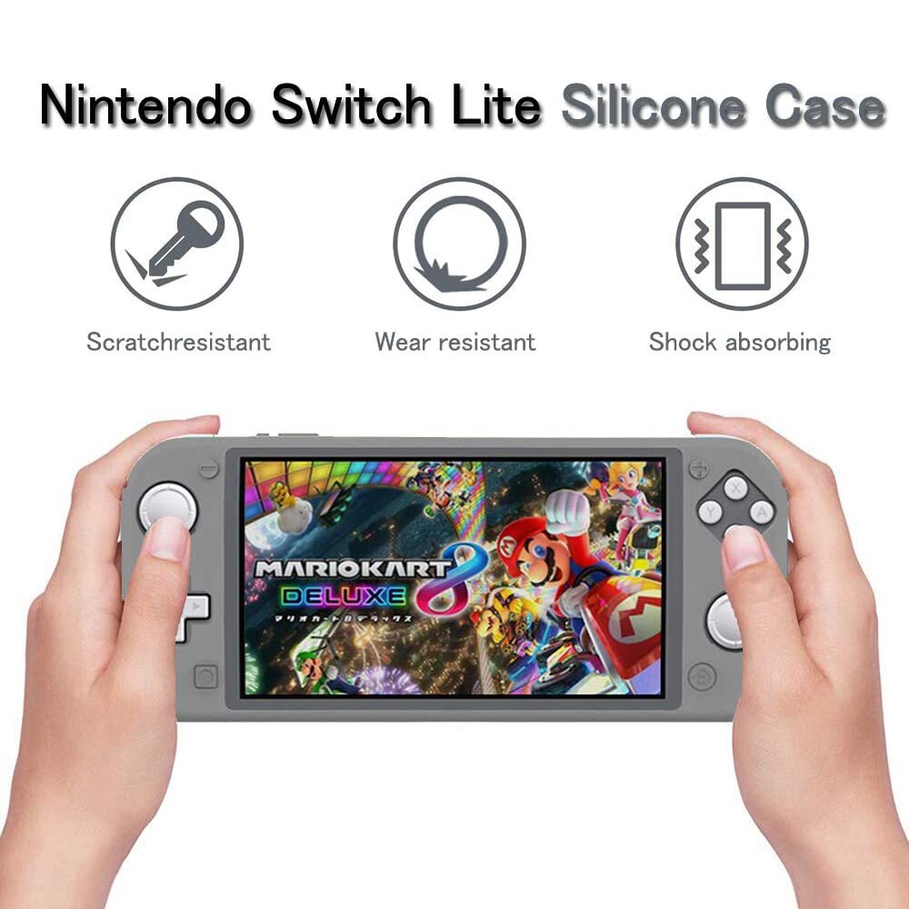 Caso para nintendo switch lite, interruptor lite acessórios da pele kit luz protetora magro capa de silicone escudo protetor