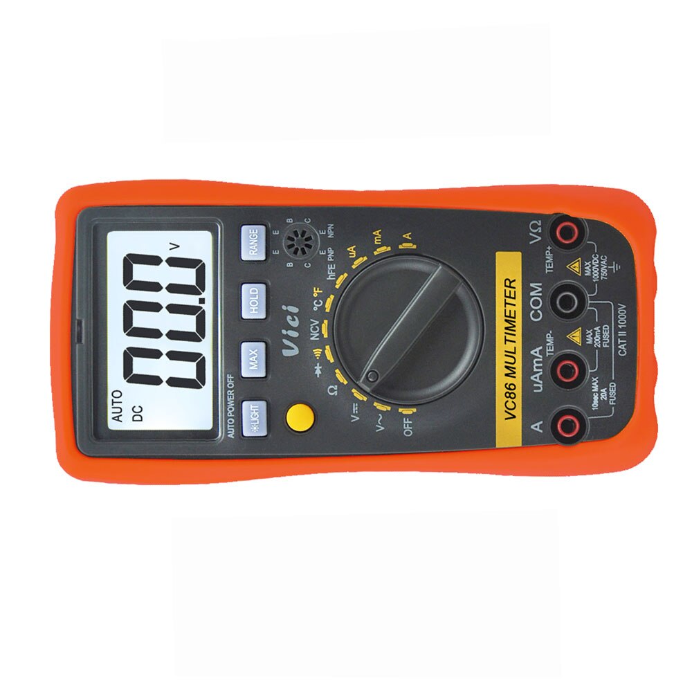Digital Multimeter 3 1/2 Vici VC86 Auto Range DMM Temperature Meter w/NCV hFE Test &amp; LCD Backlight