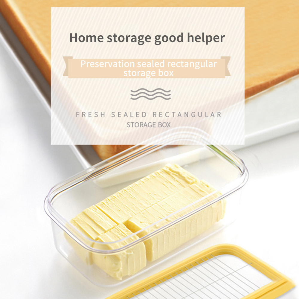 Plastic Butter Dish With Lid Butter Keeper Container Storage Cutter Slicer Great For Kitchen Storage & Decor