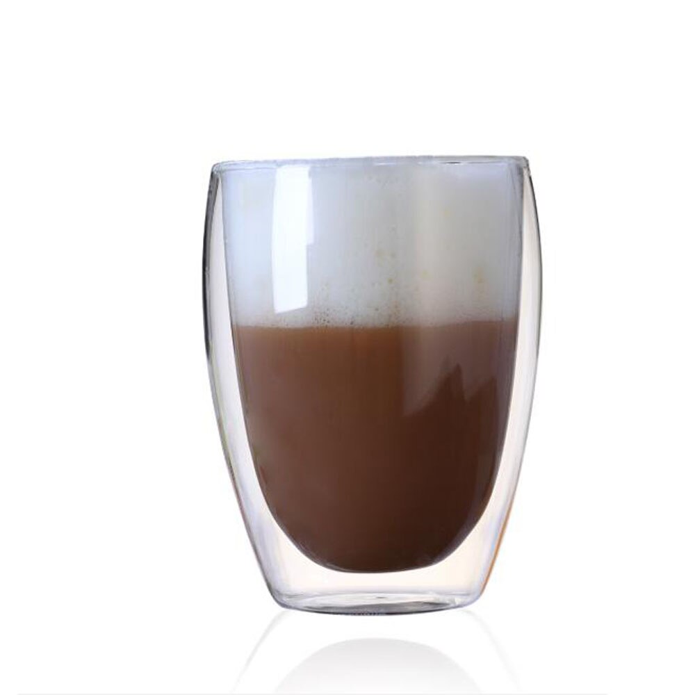 Transparent Glass Cup Heat Resistant Double Wall Glass Coffee/Tea Cups And Mugs Travel Double Coffee Mugs Drinking Glasses Cup