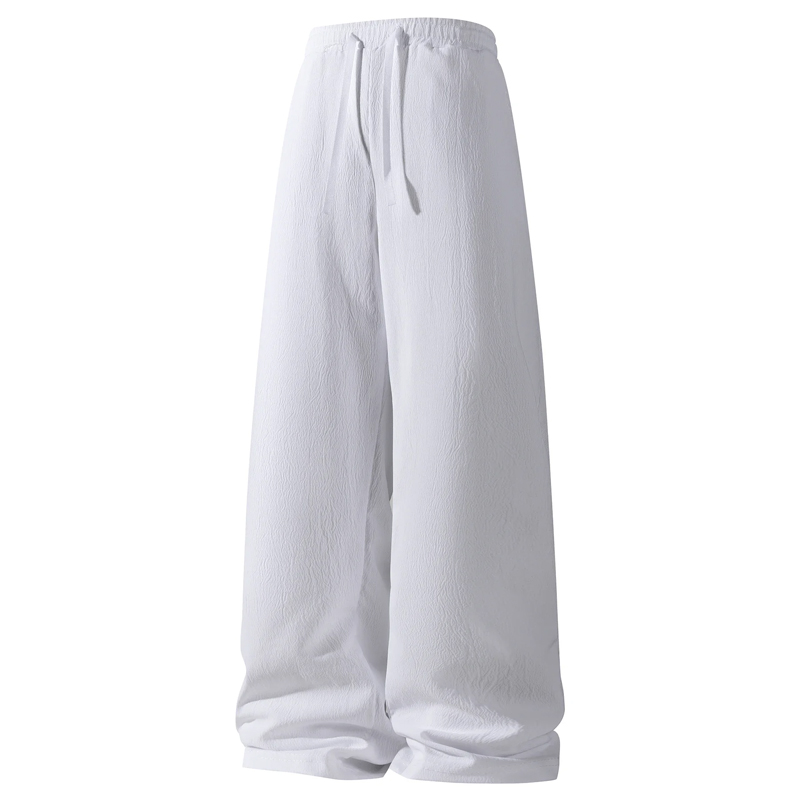 Nouveaux hommes pantalons de survêtement respirants couleur unie coton pantalons décontractés Joggers Streetwear ample léger mince pantalon hommes: XXL / Black