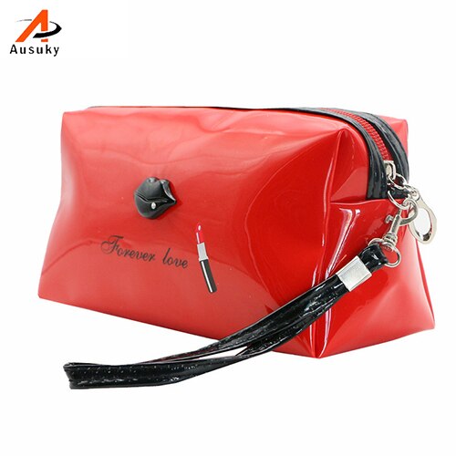 Women Portable Cosmetic Bag Travel Cosmetics Bag Trousse De Maquillage Necessaire Female Toiletry Kits bolsas femini: Red