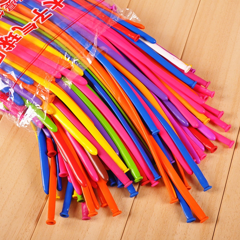 200Pcs Lange Kinderen Magic Ballon Multi-color Verdikking Diy Geweven Creatieve Party Vorm Ballon Speelgoed Scene layout