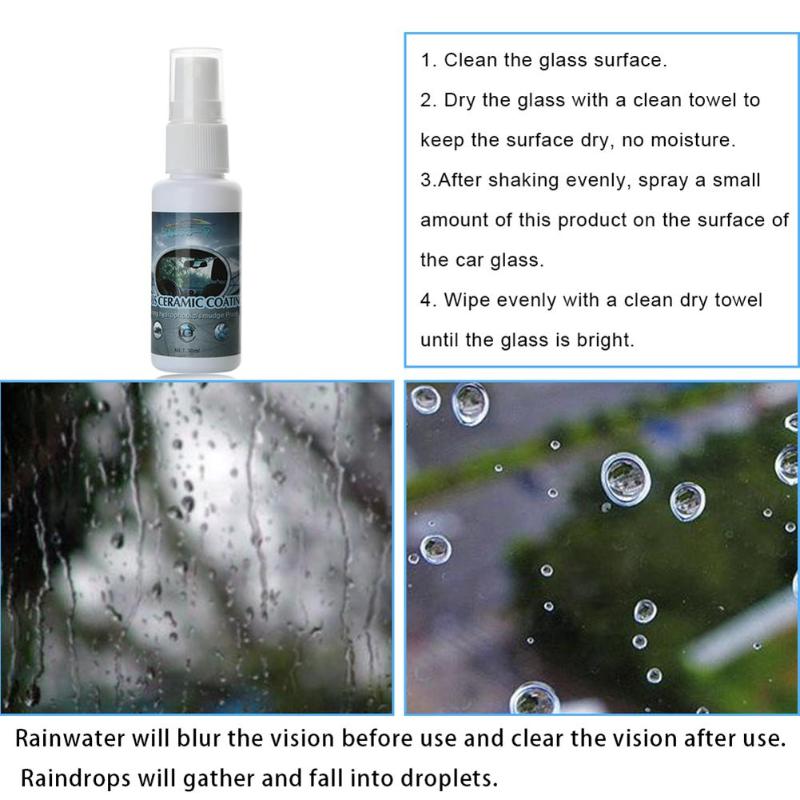 30ml bil vannavstøtende belegg flytende anti regn glass vannavvisende middel med et håndkle  nj88