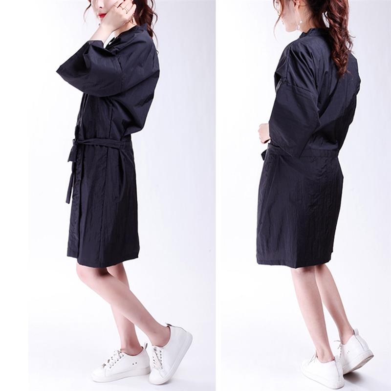 Salon Client Gown Robes Cape Hair Salon Hair Cutting Smock for Clients Kimono Style (Black)
