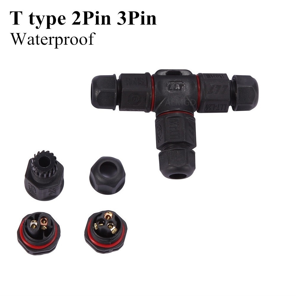 IP68 Waterdichte Connector 2 Pin 3 Pin Elektrische Terminal Adapter Wire Connector Schroef en Solderen Pin connector voor LED Licht