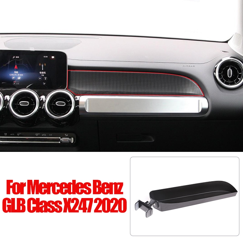 Voor Mercedes Benz Glb Klasse X247 Abs Zwart Co-Piloot Dashboard Mobiele Telefoon Houder Opbergdoos Auto Accessoires