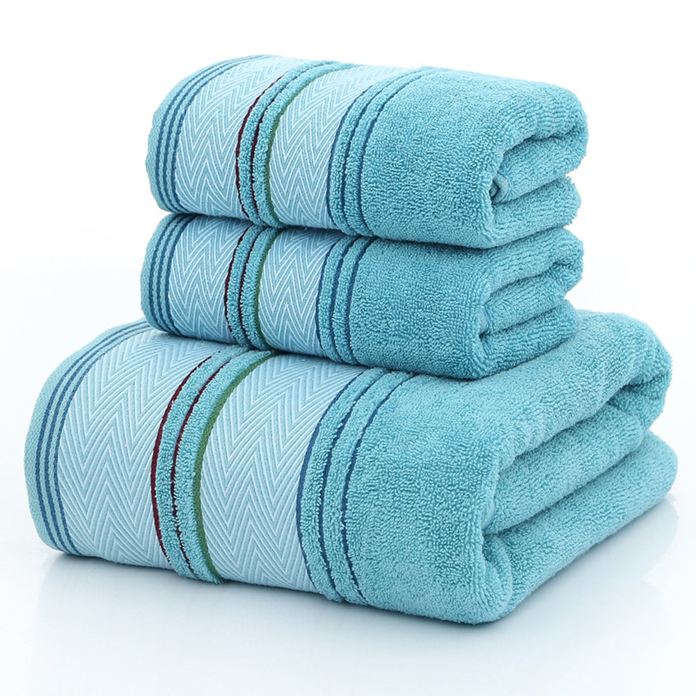 Bath Towels Thick Cotton Towel Set Face Towels Bath Towel For Adults Washcloths High Absorbent bathroom sandy beach towel suit