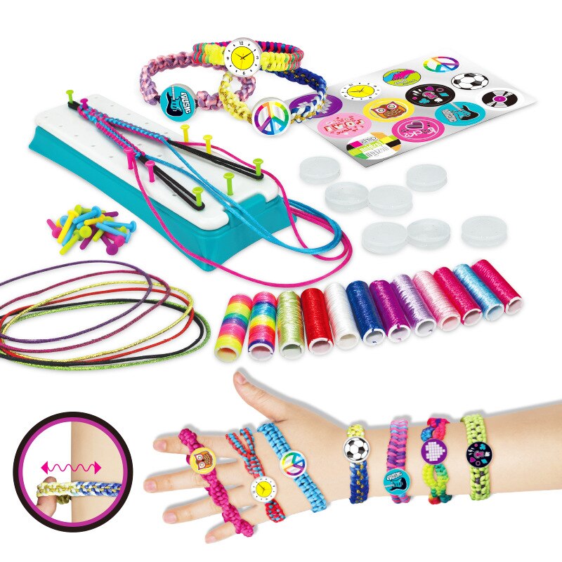 Girls Handmade Bracelets Kits DIY Toys Kids Making Kit Braided Thread String DIY Arts Crafts Lucky Rope Friendship