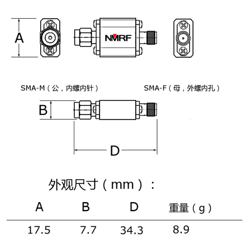 1420MHz SAW bandpass filter for radio astronomy, 80MHz bandwidth, SMA interface