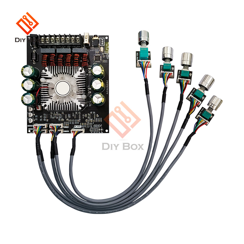 ZK-HT22 2.1 channel TDA7498E Bluetooth 5.1 Digital Power Amplifier Module High and Low Tone Subwoofer 160WX2+220W