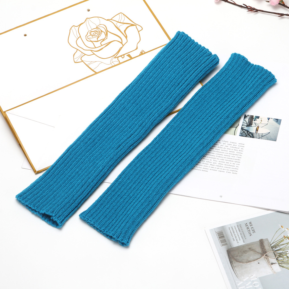 Calcetines largos hasta la rodilla para mujer, medias cálidas de punto, estilo Punk, Lolita, Cosplay, gótico, Kawaii, Hip-hop, Rock, para invierno: Light Blue
