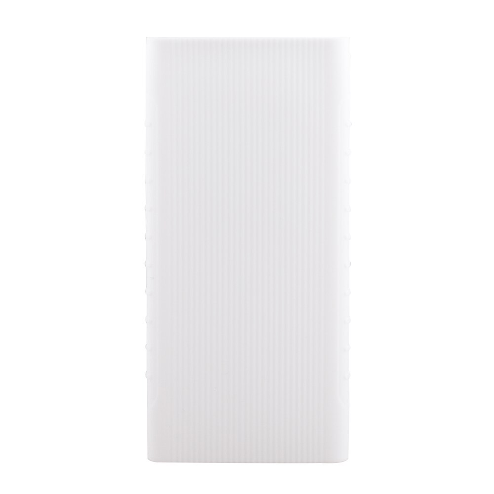 Silicone Protector Case Cover For Xiaomi Power Bank 2 10000 mAh Dual USB Port Skin Shell Sleeve For Power bank Model PLM09ZM: White