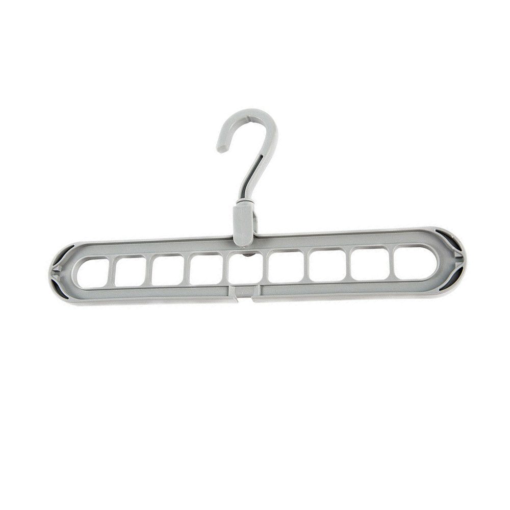 Multi-function Plastic Scarf Clothes Hangers Clothes Drying Rack Multi Port Support Circle Clothes Hanger Storage Racks: Light Grey