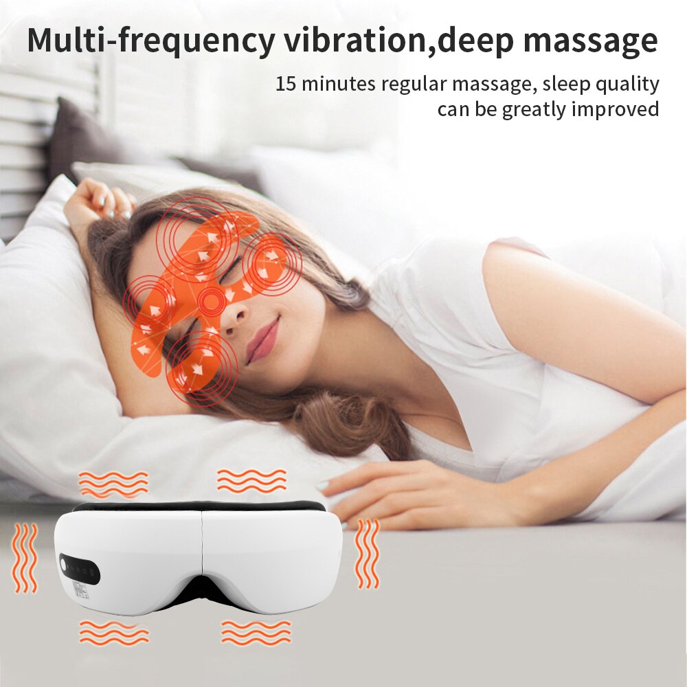 Smart Eye Care Device Vibration Bluetooth Eye Massager Compress Therapy Glasses Anti Wrinkles Fatigue Relieve Eye Protection