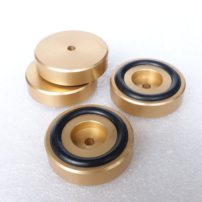 BRZHIFI piedi in alluminio (con anello in gomma) per il potere amplificatore/preamplificatore/altoparlante D: 39mm H: 12mm: 4pezzi oro