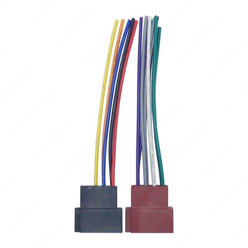 1 par de conectores de conexión ISO hembra estéreo Universal para coche, Cable de cableado, arnés estéreo, línea trasera modificada