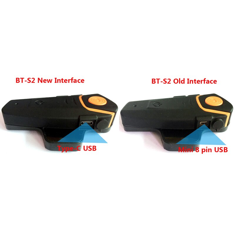 Tipo-C USB micrófono altavoz para BT-S2 BT-S3 intercomunicador Bluetooth de motocicleta Interphone para abrir el casco la máscara
