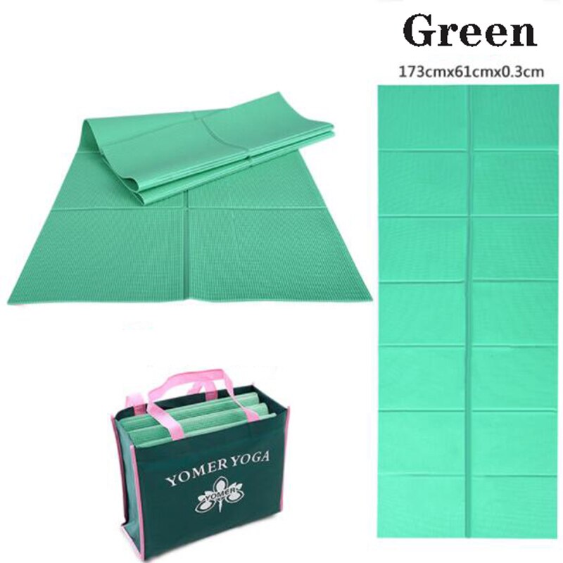 Faltbare yogamatte, fitnessgerät, tragbare reisematte, rutschfeste übungsmatte für alle arten von yoga- und pilates-bodenübungen: Grün 0.3cm