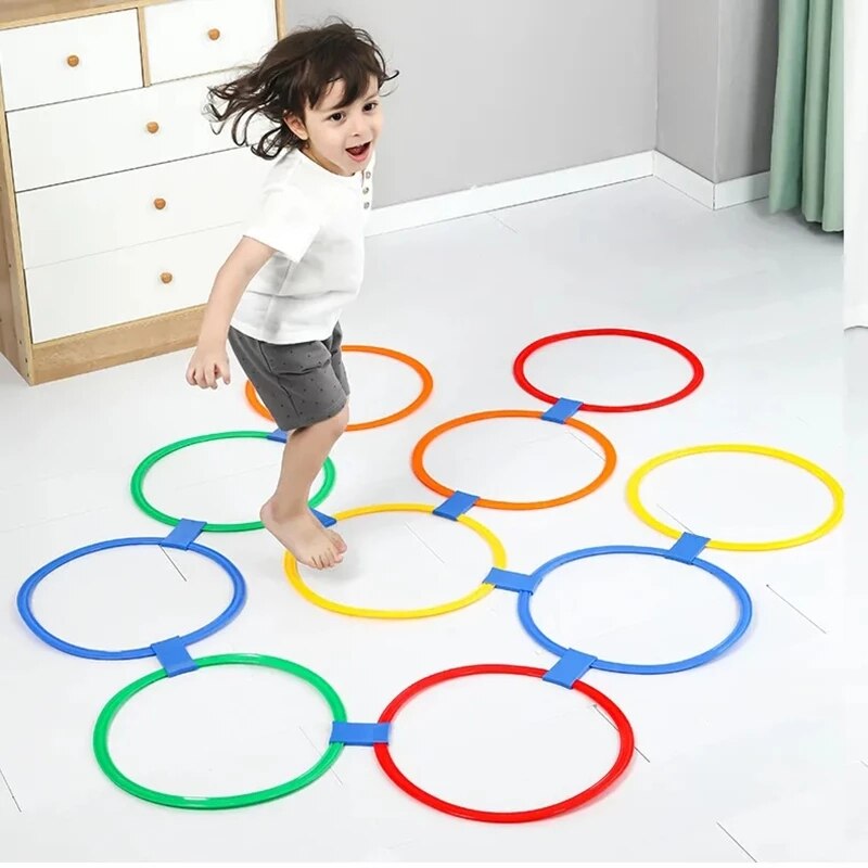 Hopscotch Ring freundlicher Spiele Ich bin Freien Spielzeug Für freundlicher Jungen Mädchen Sport Unterhaltung Juguetes Para Niños De 2 4 5 6 8 10 Años