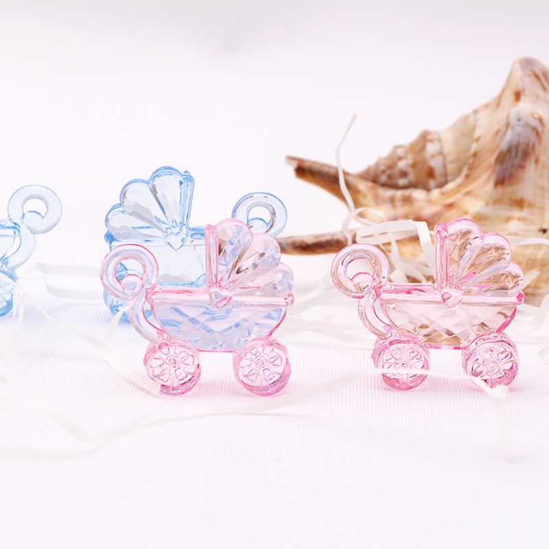 Mini calèche rose et bleu 30 pièces | Décor pour petite fête prénatale baptême, décoration pour boîte , gâteau annonce de naissance