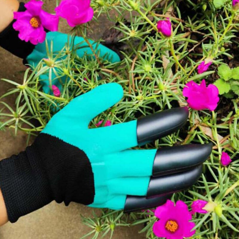 Guantes de jardinería protectores para plantar flores y plantas, impermeables, resistentes al desgaste, gruesos, para cepillar el suelo, transpirables: single claw green