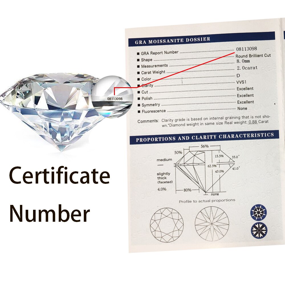 Ronde Briljant Geslepen 1.0ct Karaat 6.5 Mm Ef Vergelijkbaar Met Charles Colvard Moissanite Losse Stenen Uitstekende Cut Grade Test Positieve