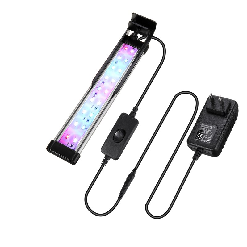 22Cm 10W Aquarium Led Verlichting Verstelbare Plant Licht Aquarium Led Licht Aquatische Slanke Volledige Spectrum Zoetwater Plant groeien Licht: US Plug