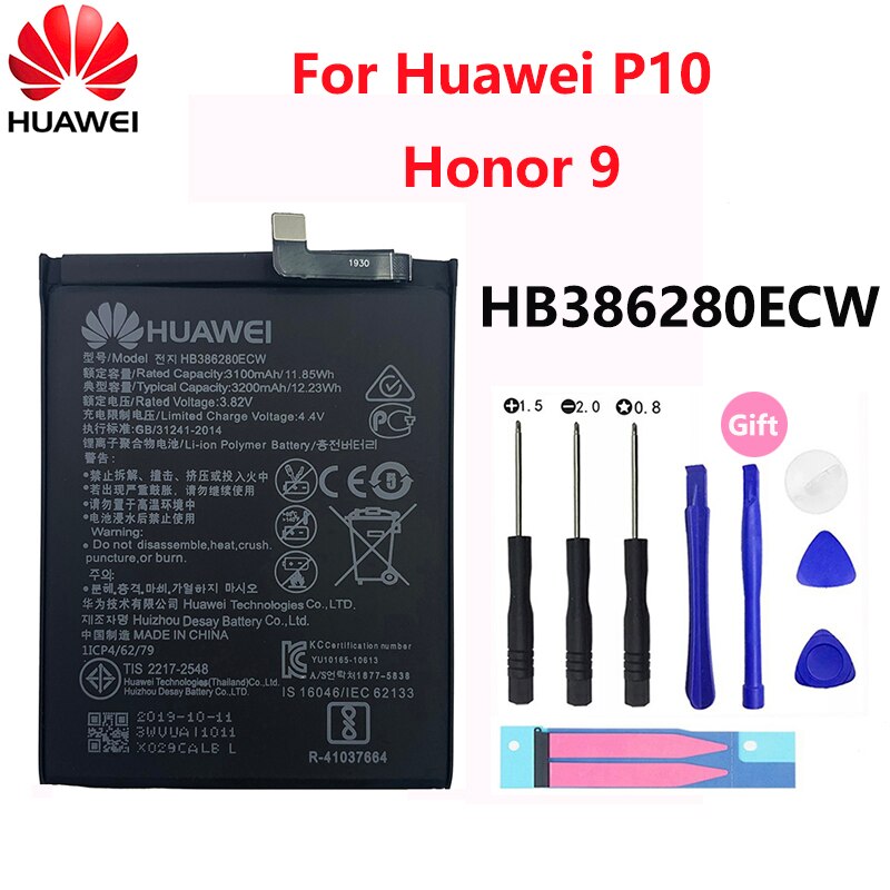 Hua Wei Originele Vervangende Telefoon Batterij 3200Mah HB386280ECW Voor Huawei Ascend P10 Honor 9 Honor9 Batteria
