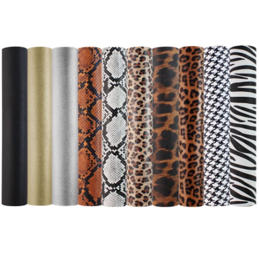 10 stuks luipaard zebra slangenhuid print stof pu leer waterdicht diy naai strikken knutselen 20 x 30cm